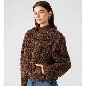 Steve Madden Teddy Jacket Mocha Brown L